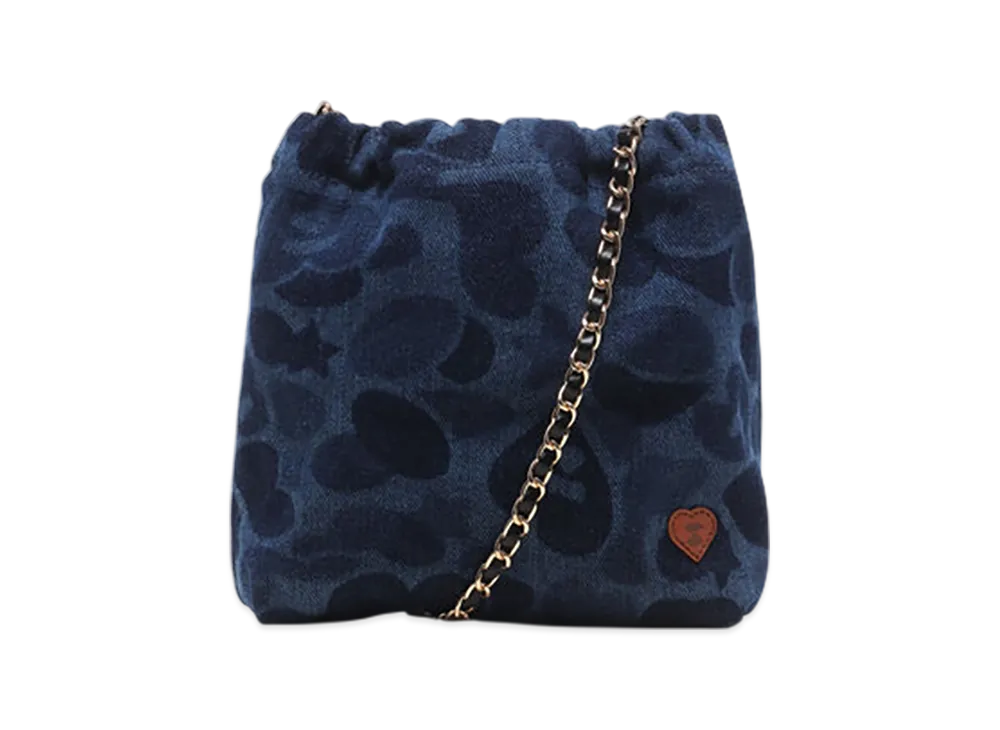 A BATHING APE APEE Camo Denim Mini Handbag "Indigo"