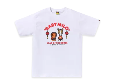 A BATHING APE Year Of The Horse Baby Milo Tee "White"