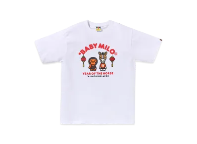 A BATHING APE Kids Year Of The Horse Baby Milo Tee "White"