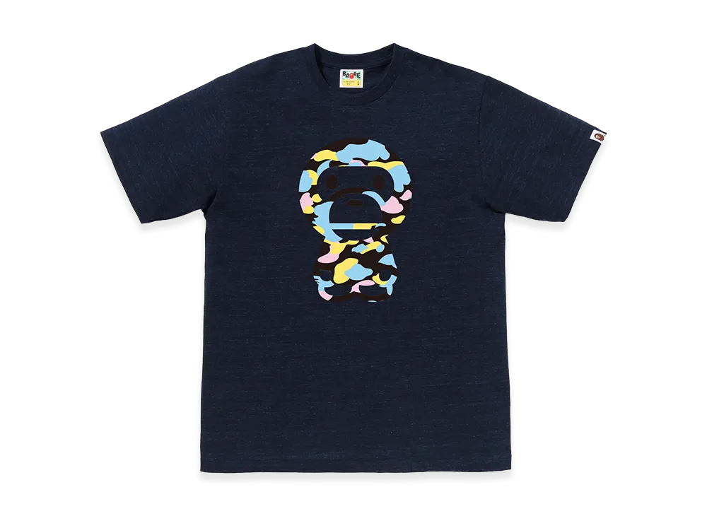 A BATHING APE New Multi Camo Big Baby Milo Tee "Navy"