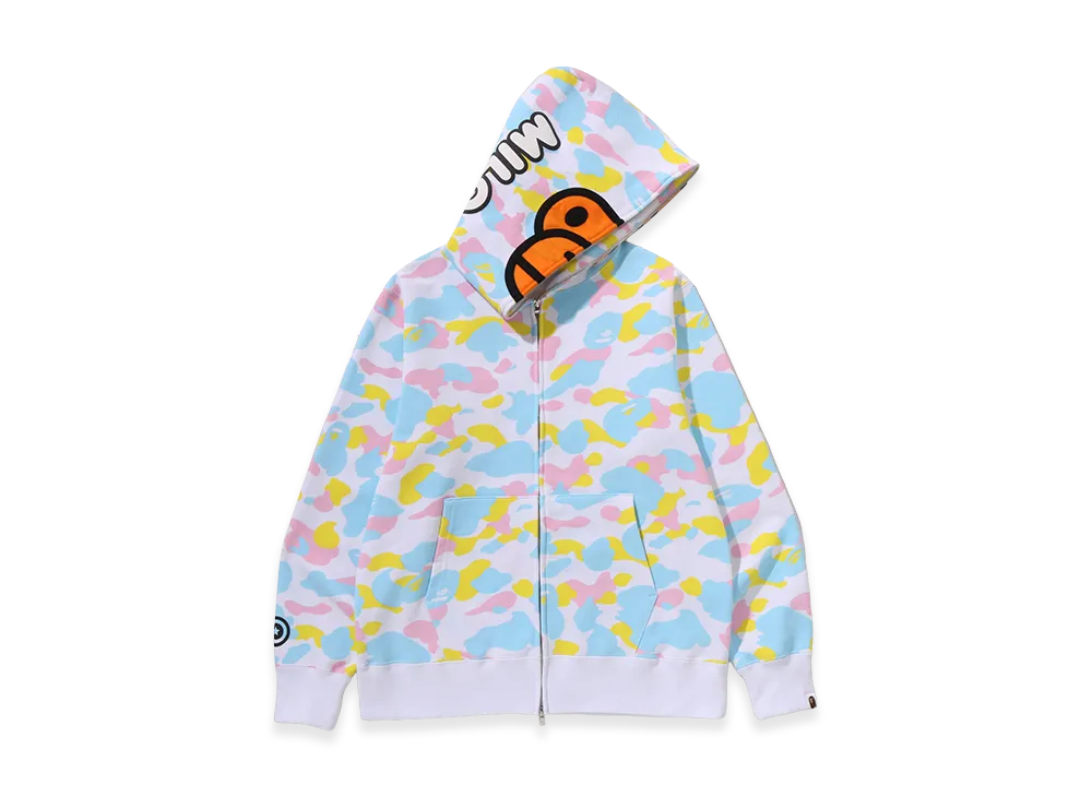 A BATHING APE New Multi Camo Baby Milo Regular Fit Full Zip Hoodie "White"