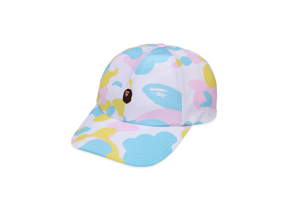 A BATHING APE Multi Camo One Point Panel Cap "White"