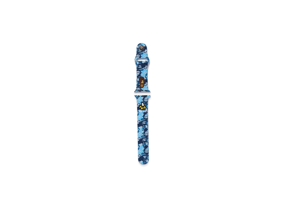 A BATHING APE MBC Milo Camo Watch Band "Blue"