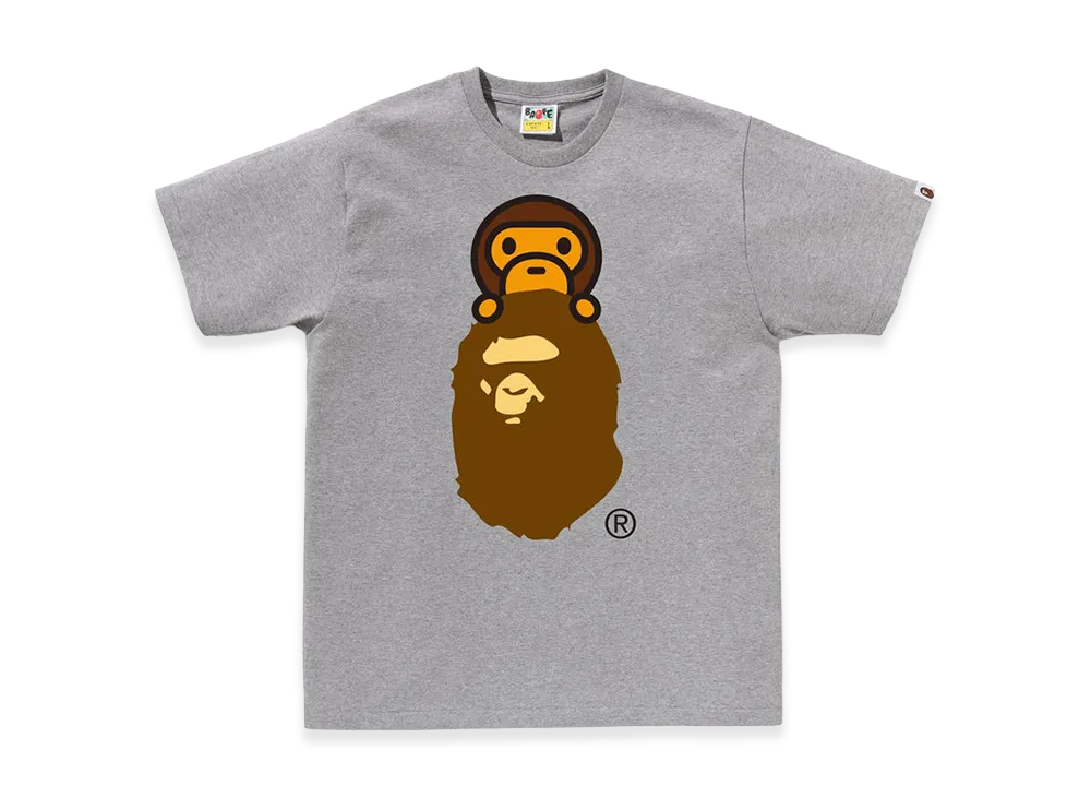 A BATHING APE Milo On Ape Head Tee "Gray"
