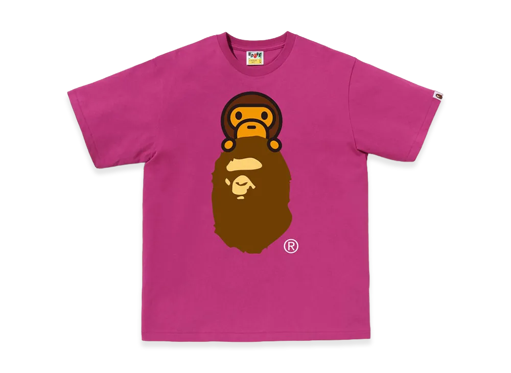 A BATHING APE Milo On Ape Head Tee "Pink"