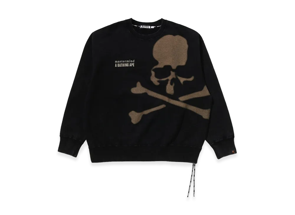 A BATHING APE x mastermind JAPAN Bleached Logo Crewneck M 18th "Black"