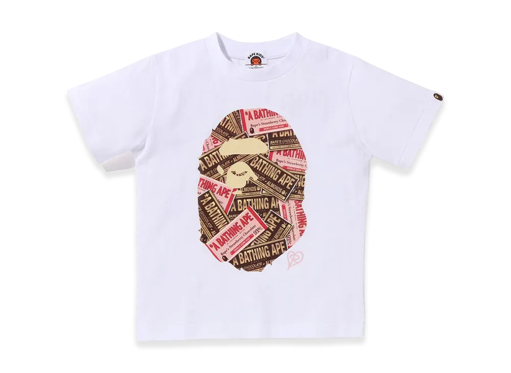 A BATHING APE Chocolate Ape Head Tee "White"