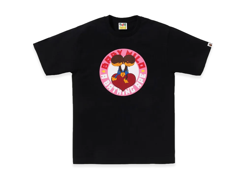 A BATHING APE Heart Baby Milo Tee "Black"