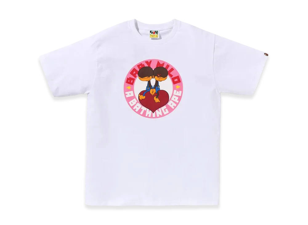 A BATHING APE Heart Baby Milo Tee "White"