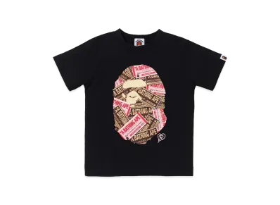 A BATHING APE Kids Chocolate Ape Head Tee "Black"
