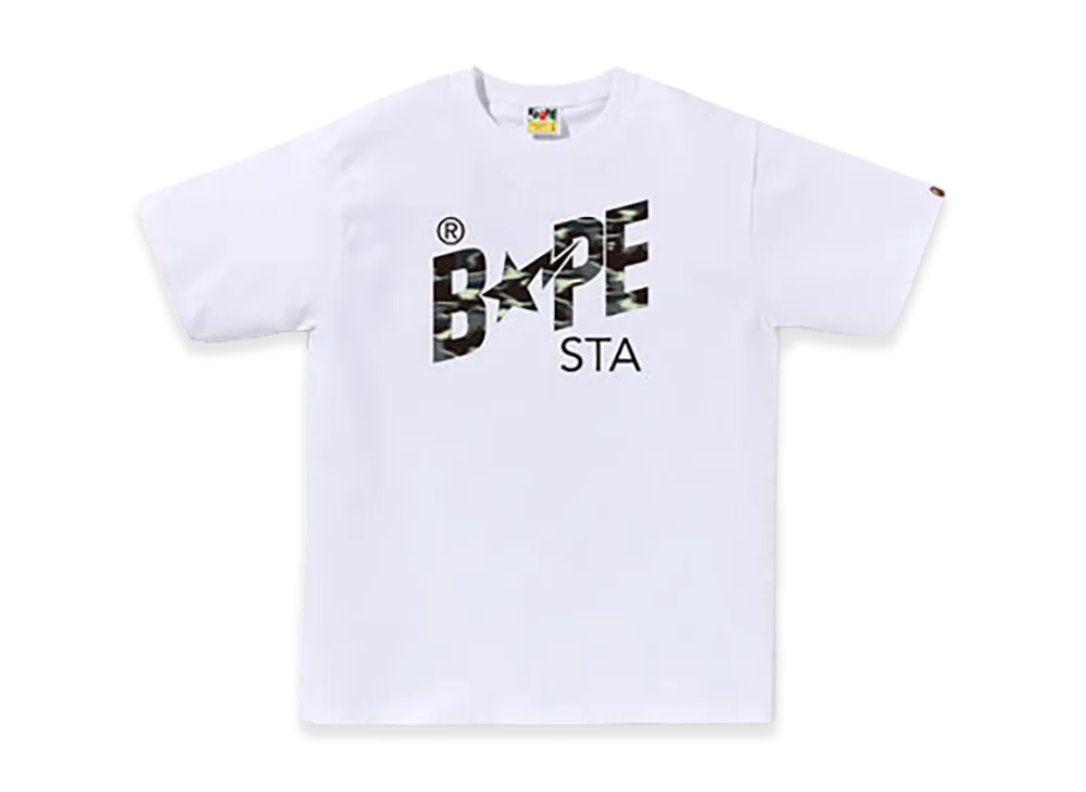 A BATHING APE Screen Camo Bape Sta Tee "White"