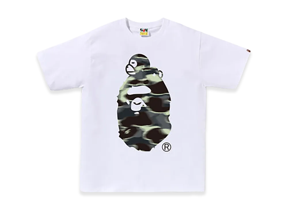 A BATHING APE Screen Camo Milo On Big Ape Tee "White/Black"