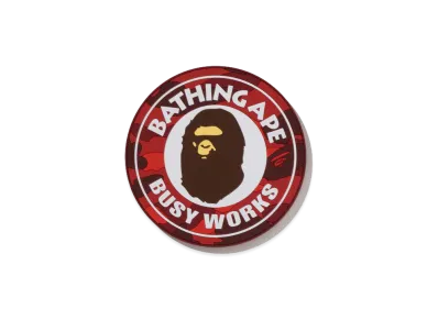 A BATHING APE Color Camo Busy Works Rubber Coaster "Red"