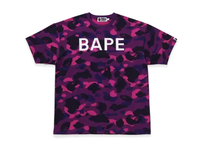 A BATHING APE Bape Logo Color Camo Oversized Tee "Purple"