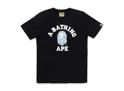 A BATHING APE Pastel Color Camo College Tee "Black/Sax"