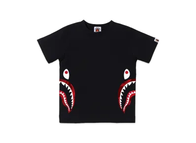 A BATHING APE Kids Color Camo Side Shark Tee "Black/Red"