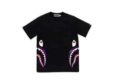 A BATHING APE Junior Color Camo Side Shark Tee "Black/Purple"