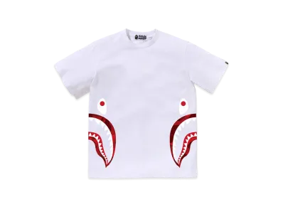 A BATHING APE Junior Color Camo Side Shark Tee "White/Red"