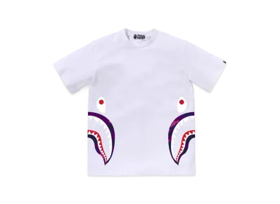 A BATHING APE Junior Color Camo Side Shark Tee "White/Purple"