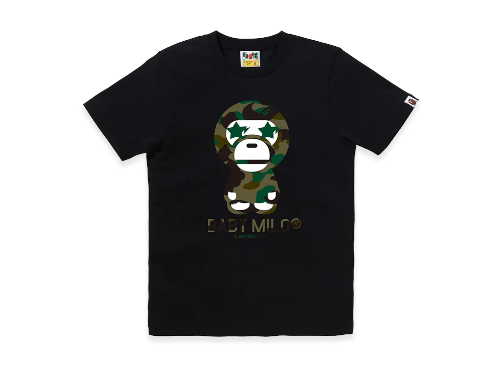 A BATHING APE 1st Camo Sta Eye Baby Milo Tee "Black/Green"
