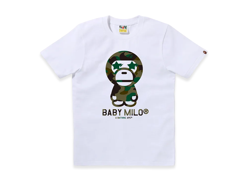 A BATHING APE 1st Camo Sta Eye Baby Milo Tee "White/Green"