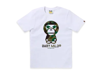 A BATHING APE 1st Camo Sta Eye Baby Milo Tee "White/Green"