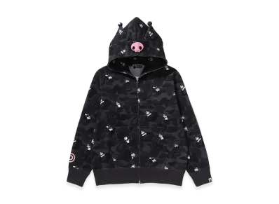 A BATHING APE x Kuromi Ladies Camo Full Zip Hoodie "Black"