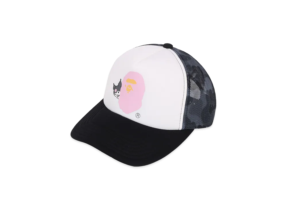 A BATHING APE x Kuromi Ladies ABC Camo Mesh Cap "Black"