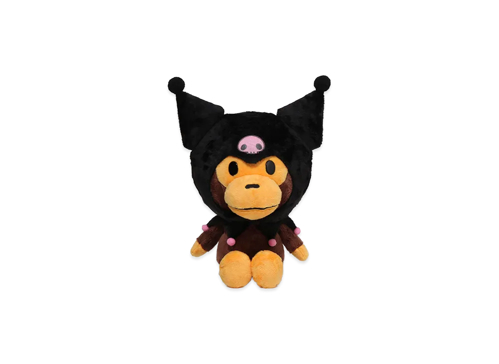 A BATHING APE x Kuromi Ladies Plush Doll "Black"