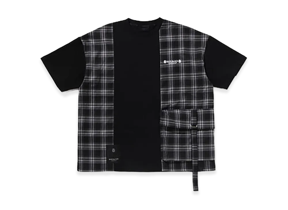 A BATHING APE Checker Patchwork Tee "Black"