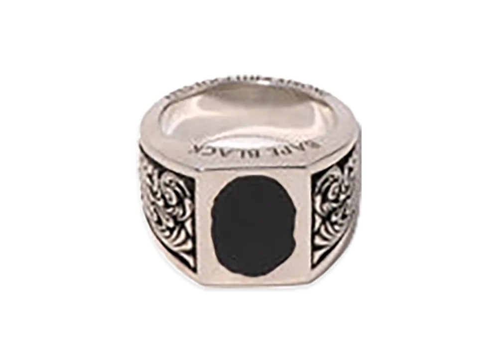 A BATHING APE Resin Madface Ring "Silver"