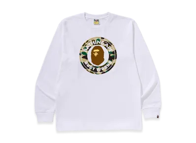 A BATHING APE Busy Works LS Tee "White/Yellow"