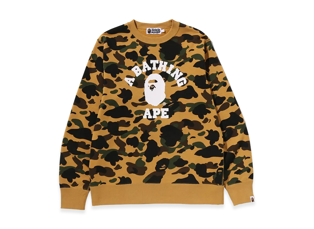 A BATHING APE College Crewneck Sweatshirt "Yellow"