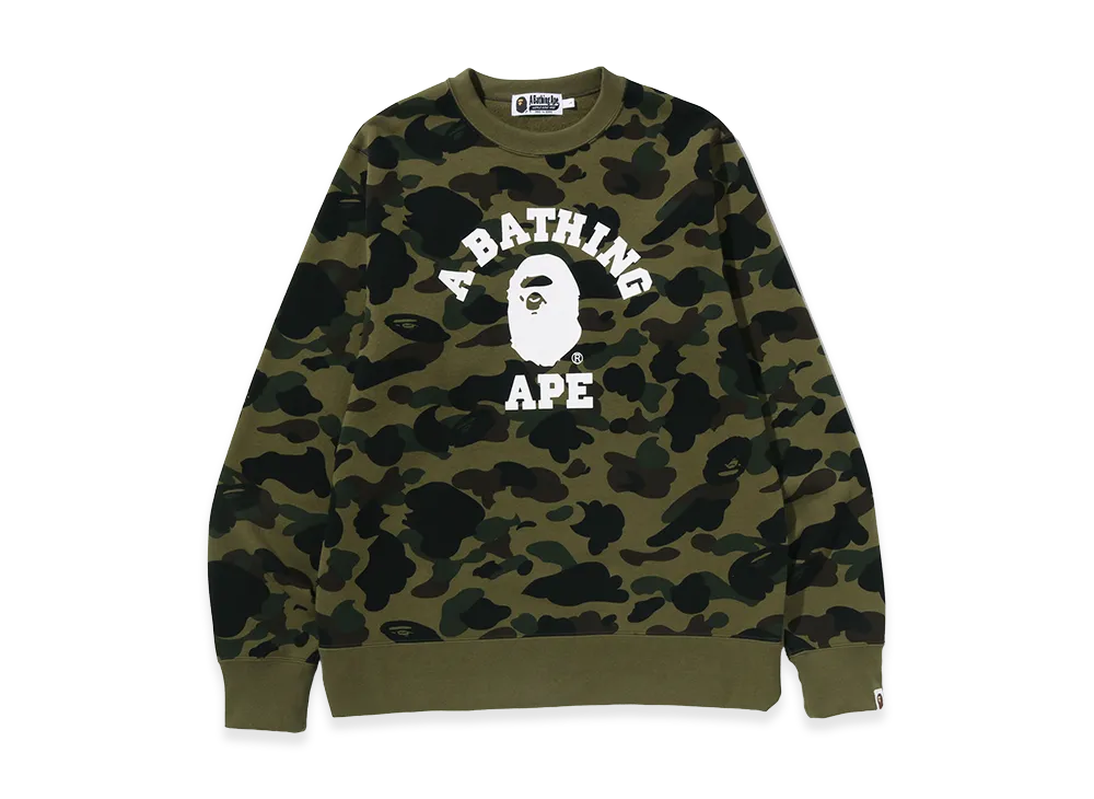 A BATHING APE College Crewneck Sweatshirt "Green"