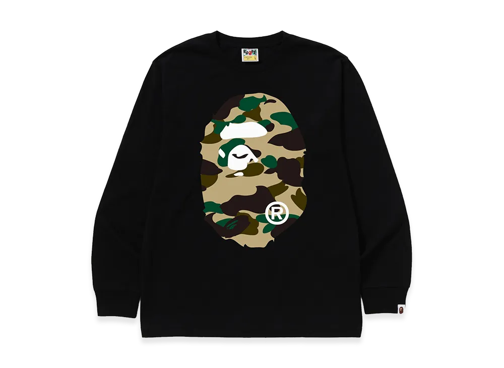 A BATHING APE Big Ape Head LS Tee "Black/Yellow"