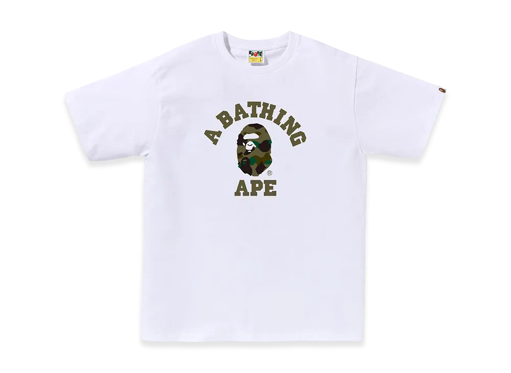 A BATHING APE College Tee "White/Green"