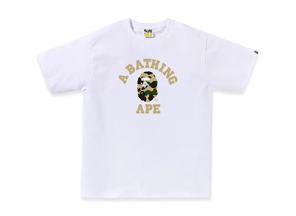 A BATHING APE College Tee "White/Yellow"