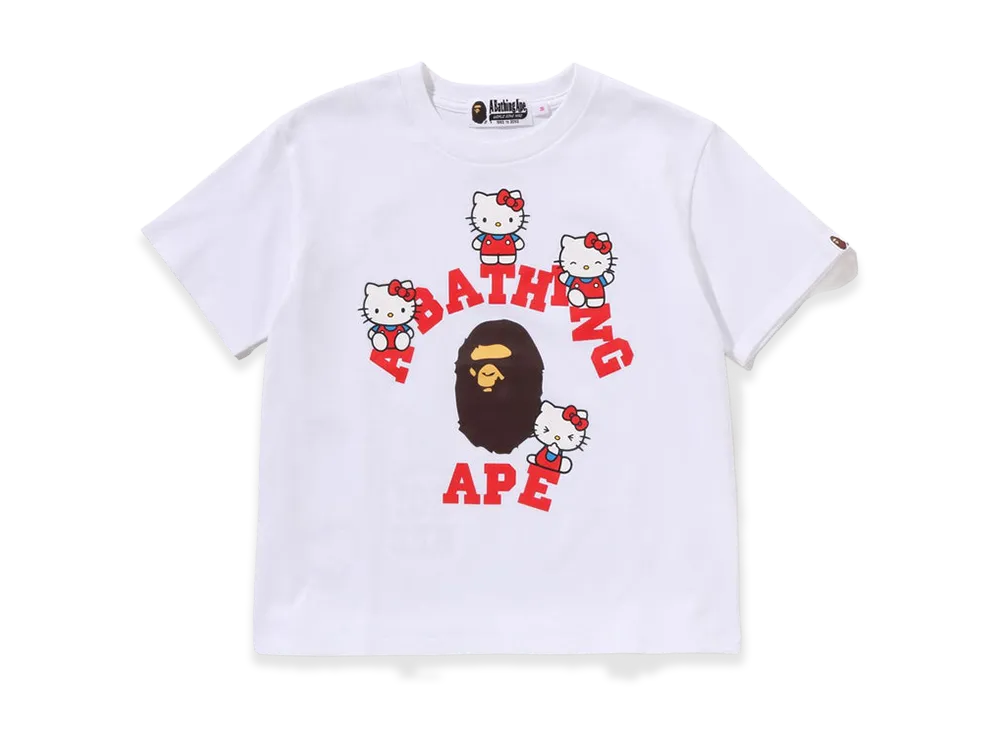 A BATHING APE x Hello Kitty Ladies College Mini Tee "White"