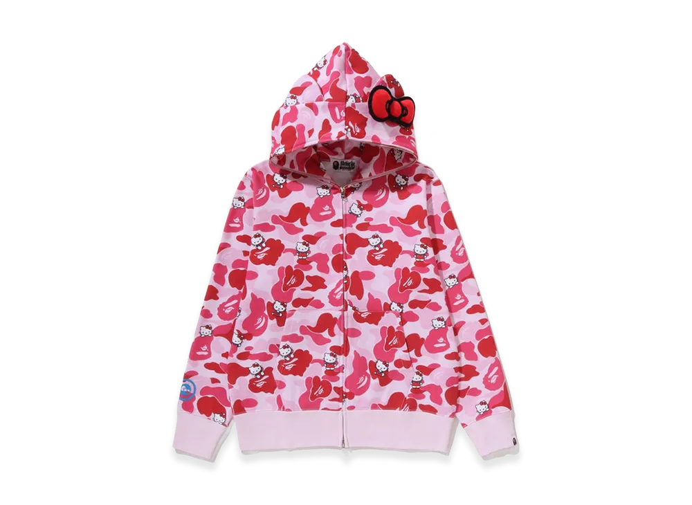 A BATHING APE x Hello Kitty Ladies Camo Full Zip Hoodie "Pink"