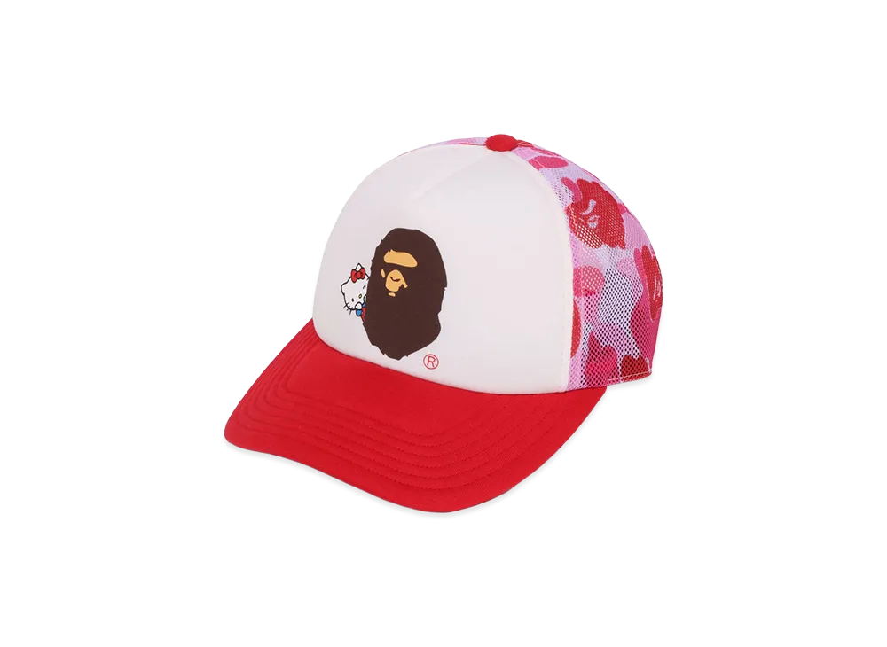 A BATHING APE x Hello Kitty Ladies ABC Camo Mesh Cap "Pink"