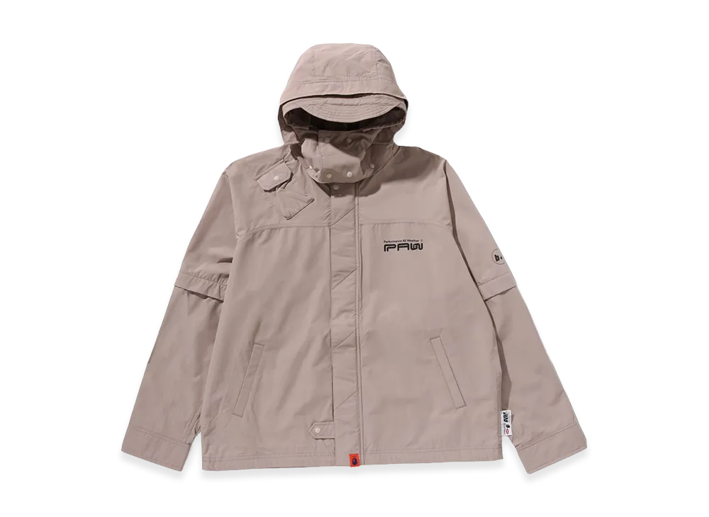 A BATHING APE x KAZUKI KURAISHI 3-Layer SHO-ENE Detachable Rain Jacket "Beige"