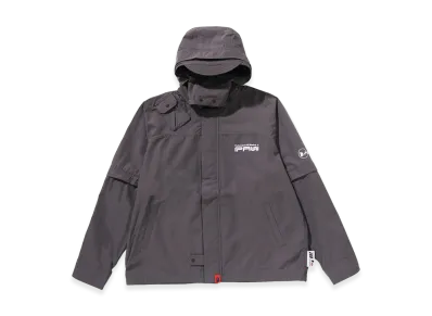 A BATHING APE x KAZUKI KURAISHI 3-Layer SHO-ENE Detachable Rain Jacket "Charcoal"