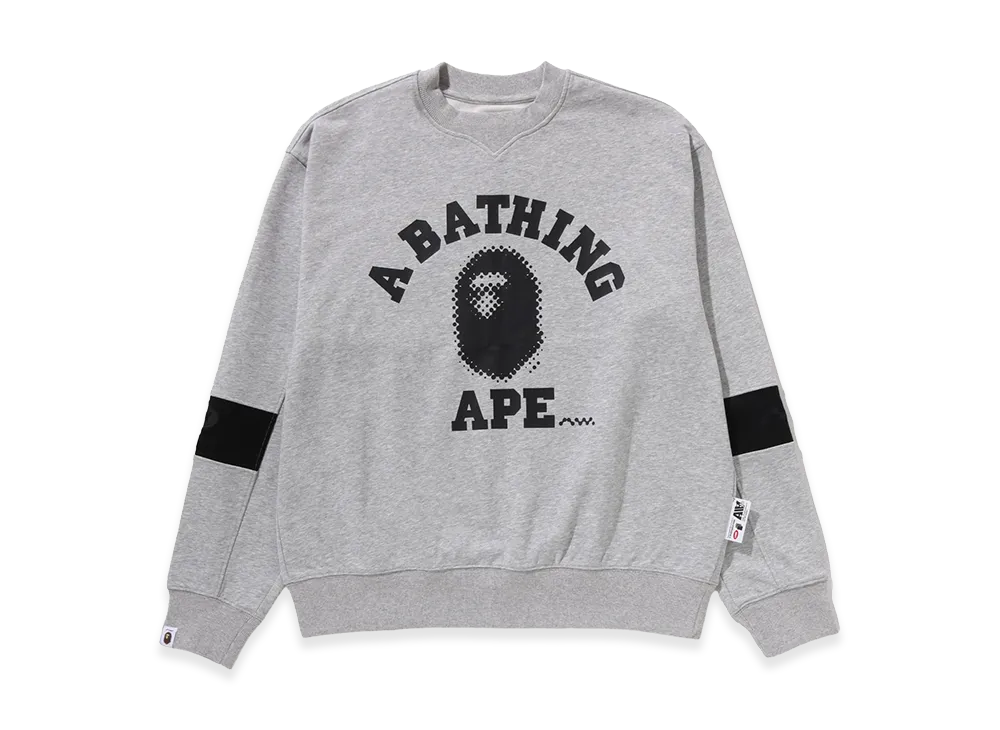 A BATHING APE x KAZUKI KURAISHI College Logo Panel Sweatshirt "Gray"