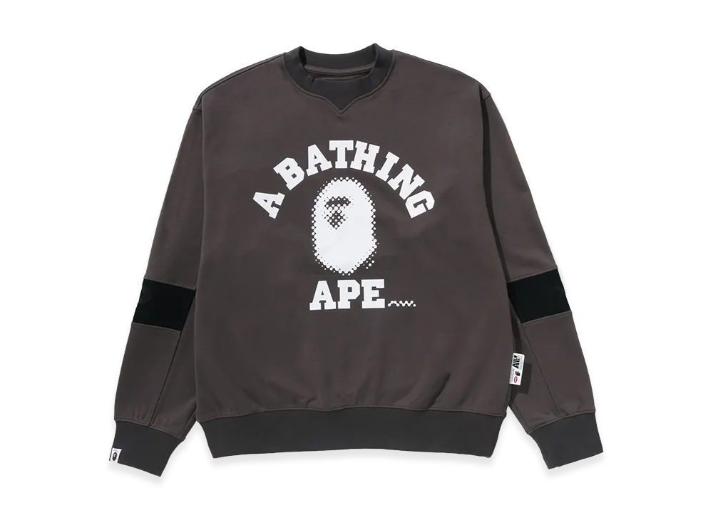 A BATHING APE x KAZUKI KURAISHI College Logo Panel Sweatshirt "Black"