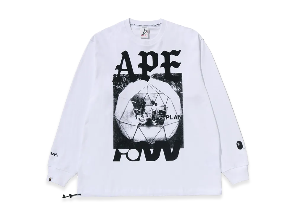 A BATHING APE x KAZUKI KURAISHI Ape Paw Geo L/S Tee "White"