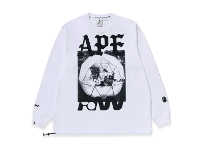 A BATHING APE x KAZUKI KURAISHI Ape Paw Geo L/S Tee "White"