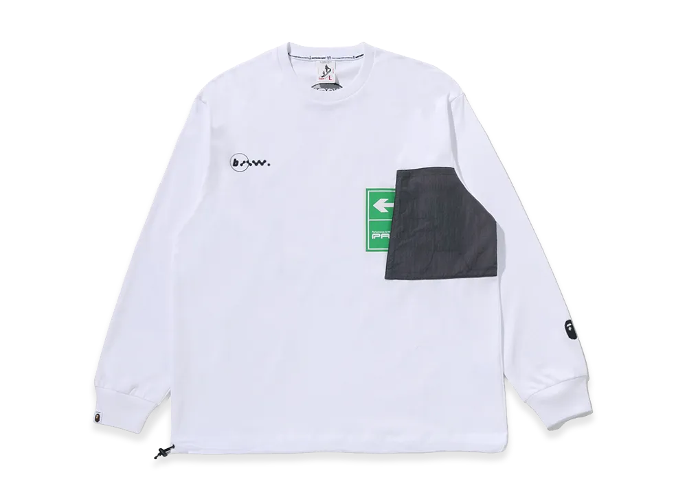 A BATHING APE x KAZUKI KURAISHI Exit Pocket L/S Tee "White"