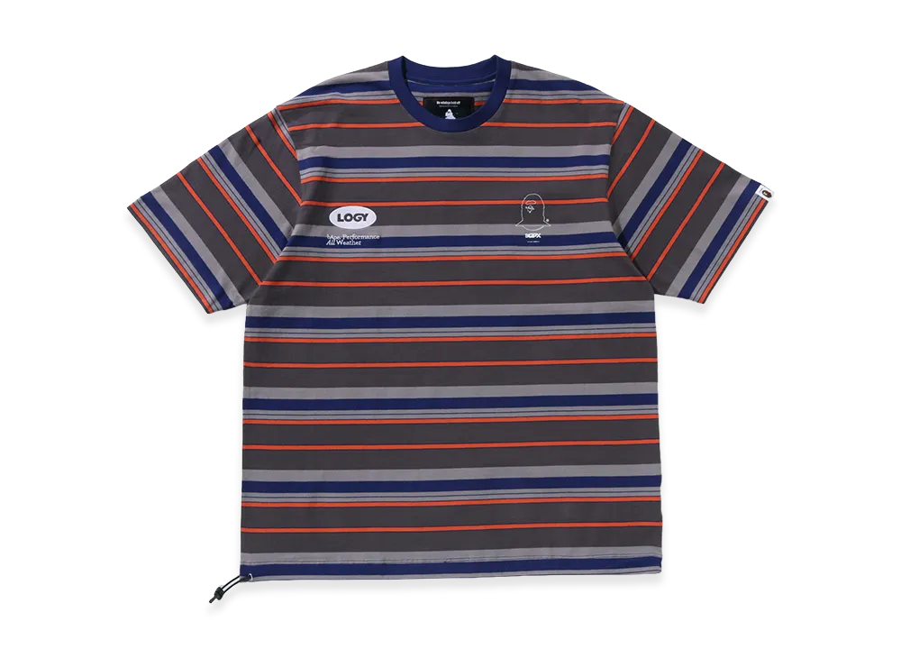A BATHING APE x KAZUKI KURAISHI Multi Stripe SS Tee "Charcoal"
