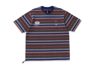 A BATHING APE x KAZUKI KURAISHI Multi Stripe SS Tee "Charcoal"