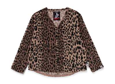 A BATHING APE x KAZUKI KURAISHI Leopard Jacquard Zip Cardigan "Beige"
